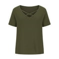 thumbnail image 6 of Diufon Womens Tops Summer Short Sleeve V Neck Crisscross T-Shirt Casaul Loose Tunic Fashion Clothes, 6 of 6