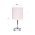 thumbnail image 4 of Mod Lighting and Decor Chrome-Finish Mini Table Lamp with Drum Shade - 11" - Silver and Blush Pink, 4 of 9