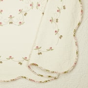 Modern Heirloom Felisa Cream/Pink Floral Embroidered Bedspread, King, All Ages