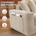 thumbnail image 4 of Lunale Convertible Sleeper Sofa Bed, Boneless Futon Cloud Couch, No Assembly Required, Pull Out Floor Couch Bed for Living Room, Beige Corduroy, 4 of 8