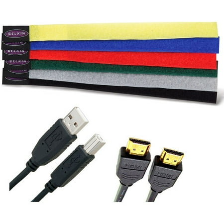 Most Popular Cables Bundle -- Cable Ties are included - Great for Tablet, Desktop and Notebook/Laptop Computer connections