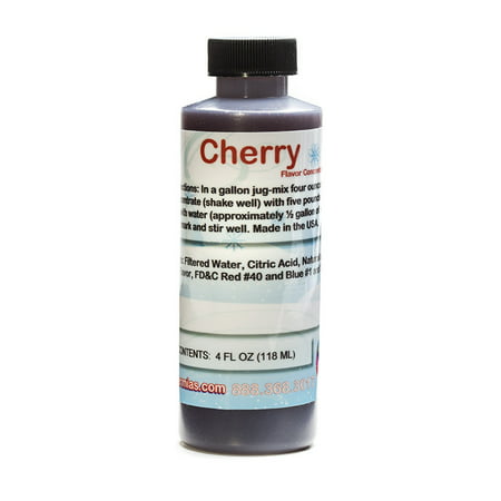 Cherry Shaved Ice and Snow Cone Flavor Concentrate 4 Fl Ounce