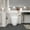 White + Ceramic + American Design + Modern-2, variant on [Luckynote]1-Piece 1.28 GPF Single Flush Egg Shape Toilet in Glossy White