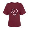 thumbnail image 4 of Tbopshirt Valentine's Day T-Shirts for Women Short Sleeve Graphic Tees, Plus Size Tops,Valentines Day Fashion Crewneck Printing Love Heart T-Shirt Casual Loose Womens Tops S-XXXL, 4 of 6