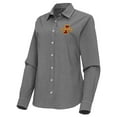 thumbnail image 2 of Women's Antigua Black Iowa State Cyclones Porter Woven Tri-Blend Long Sleeve Button-Up Shirt, 2 of 3