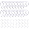 thumbnail image 4 of 30 Curtain Rings and 30 Curtain Pin Hooks - 30mm Diameter - For Window, Door, Shower Curtains - Black, 4 of 14