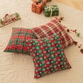thumbnail image 3 of 2PCS Christmas Plaid Decorative Throw Pillow Covers Snowflake for Sofa Farmhouse Decor，12x20 Inch, 3 of 12