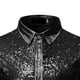 thumbnail image 5 of Camisa Hombre Manga Fashion Estampado camisa larga Men's Solid Blose Long camisas impresas impresas de manga (Black, L), 5 of 5