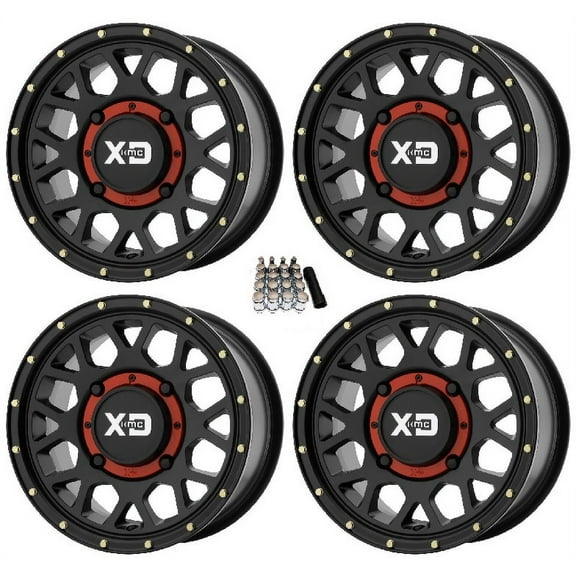 KMC XS135 Grenade UTV Wheels/Rims ( 38mm) Black 14" Kawasaki Teryx Mule