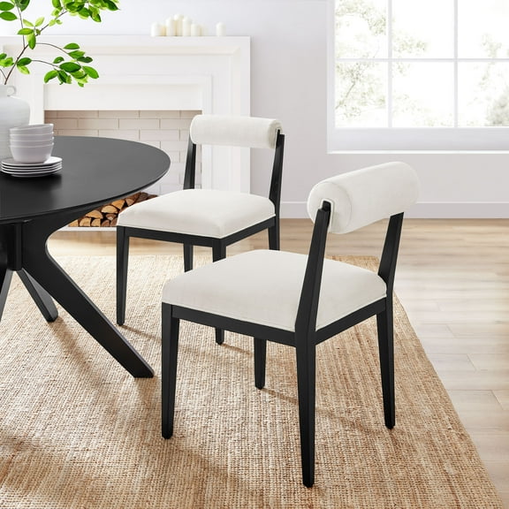 Modway Kai Fabric Dining Chair in Salt Black
