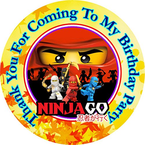 elaboración de Mania LLc. 12 pegatinas de recuerdo de fiesta de cumpleaños de Ninjago (bolsas no incluidas) # 1 Crafting Mania 723861918351