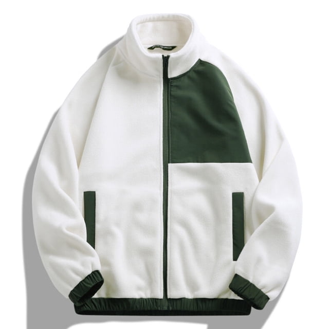 LOVZFMLL Jackets for Men's Hooded Winter Cotton-padded Jacket Thickened Thermal Jacket Outdoor Zipper Lamb Fleece Jacket