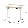 thumbnail image 2 of UNICOO® 2 Tier Electric Height Adjustable Standing Desk with Wheels, Electric Mobile Standing Workstation, Sit Stand Desk Home Office Desk Whole-Piece Desk Board 48 * 24 in (KT1002-LW) 2Tier, 2 of 8