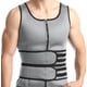 thumbnail image 1 of Chaleco deportivo de neopreno para hombre, con cremallera de doble cara, moldeador y adelgazante, 1 of 5