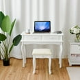 thumbnail image 6 of 4 Drawers Vanity Dressing Desk Makeup Table and Stool Set Dresser with Mirror, 6 of 10