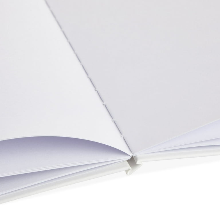 6 Pack White Hardcover Blank Book, Unlined Plain Journals for