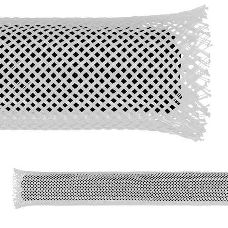 Electriduct 1.25 PET Expandable Braided Sleeving - 100 Feet Length - White