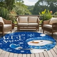 thumbnail image 5 of 7ft Round Rug, Blue Snowman Christmas Non-Skid Rubber Backing Large Area Rugs - Living Room Bedroom Home Office, Xmas Winter Snowflake Let Snow Indoor Floor Mat Carpets Washable Rug, 5 of 9