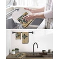 thumbnail image 5 of Vintage Geometric Kitchen Dish Towels for Drying Dishes Set of 3, Green Brown Abstract Plaid Checkered Waffle Weave Microfiber Hand Tea Bathroom Towels Quick Dry & Absorbent Towel 15.7x23.6, 5 of 7