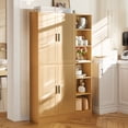 thumbnail image 7 of 63" Tall Kitchen Pantry, Kitchen Pantry Cabinet with 4 Doors and Adjustable Shelves, Storage Cabinet for Dining Room, Laundry Room, Oak, 7 of 7