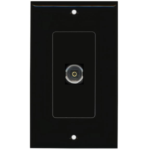 Ultra Spec Cables 1 Port Toslink-Optical Digital Audio Wall Plate Black