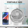 thumbnail image 3 of JOLTIX 7" Table Fan,3100mAh,Silent, Super Wind Power and Battery Life, Desktop Mini Fan,White, 3 of 14