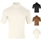 thumbnail image 3 of Blusa y camisa de manga corta con cuello alto y semiredondo para hombre, de poliéster, ajustada, de color liso, con base de vellón alemán, cuello alto y manga corta., 3 of 5
