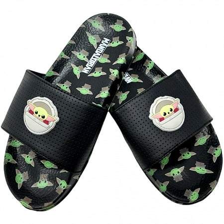 

Star Wars The Mandalorian Grogu in Pram Youth Flip Flop Slides-Size 13
