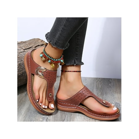 

Ymiytan Fashion Wedge Flip Flops for Women Ladies Platform Thong Sandals Summer Shoes Pool Beach Slippers