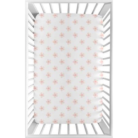 UPC: 0846480085850 | Sweet Jojo Designs Pink Flower Blossom Girl Fitted Mini Crib Sheet Baby Nursery For Portable Crib or Pack and Play – Blush and White Shabby Chic Farmhouse Daisy for Watercolor Floral Collection