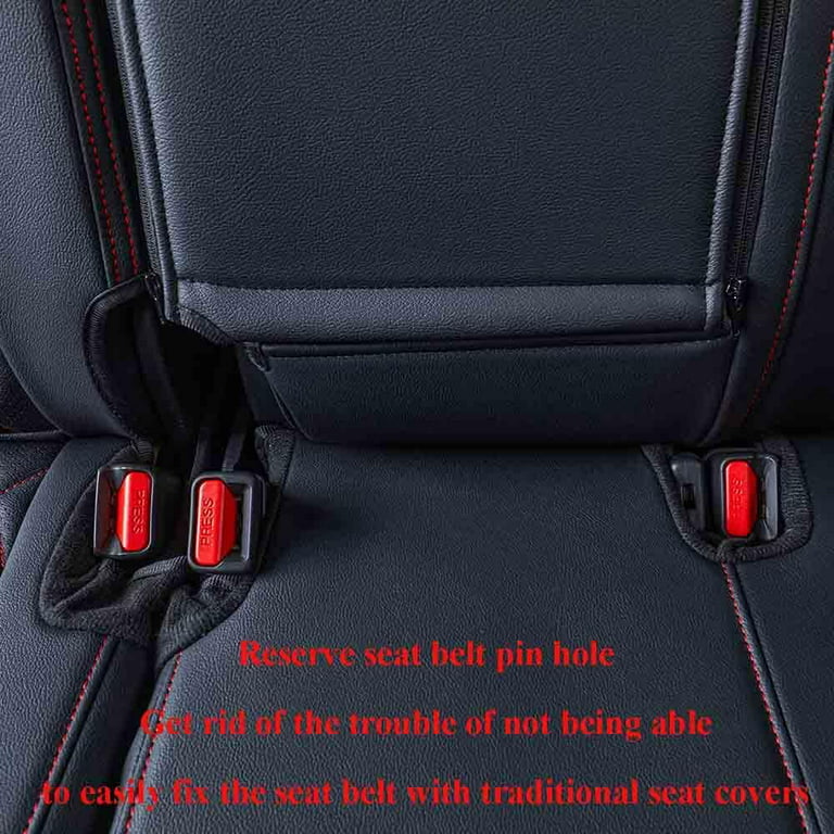 EKR Custom Fit Sportage Car Seat Covers for KIA Sportage LX,EX,SX  Prestige,X-Line,SX,X-pro 2023 2024 - Leatherette (Full Set,Black with Red  Piping)
