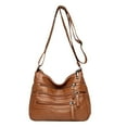 thumbnail image 2 of yulier Crossbody Bags for Women Vintage Soft Leather Purses and Handbags Ladies Large Capacity Multi Pocket Shoulder Bag Gifts for Female, Mother, Wife (Brown), 2 of 6