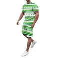 thumbnail image 1 of Wyzesi Booty Pantsuit for Men St Patrick's Day Men's T Shirt Set 2 Printed Button Down Shirts and Shorts Style 2 Board Shorts Suit for Men Sweat Pantsuit Men Low Rise, 1 of 5