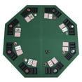 thumbnail image 1 of Costway 48" Green Octagon 8 Player Four Fold Folding Poker Table Top & Carrying Case, 1 of 7