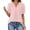 Pink, variant on PRETTYGARDEN Womens Casual Summer Tops V Neck Short Puff Sleeve Pleated Cotton T Shirts Loose Dressy Blouses