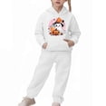 thumbnail image 2 of SYMOID Boys Hall-oween Costume Set White 2-Piece Ghost Pumpkin Print Sweatshirts, Hoodie & Jogger Pants Soft Fleece Tops Outfit,Size 6 T, 2 of 5