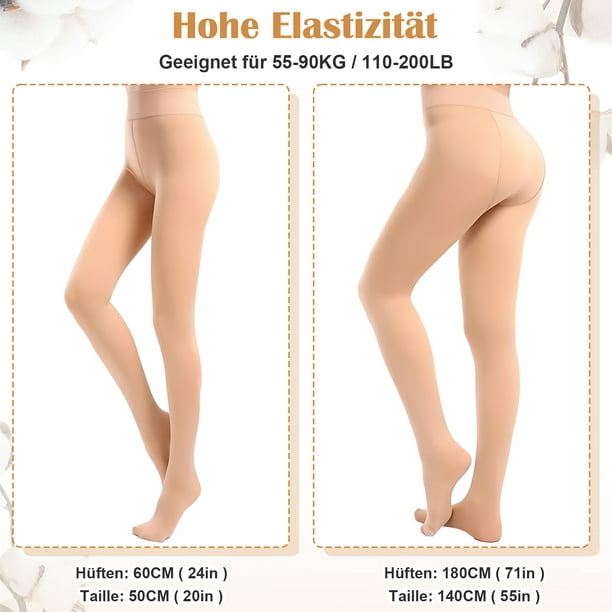 Unatoiry Skin Color Stay Cozy With Woman Fleece Tights Wide