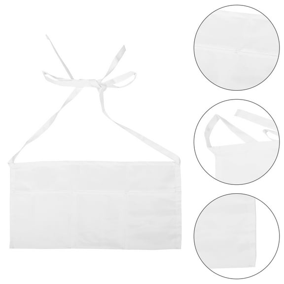PTOOTP Reusable White Waist Apron with Pocket Design for Kitchen Use Comfortable Breathable Material