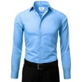 thumbnail image 2 of Berlioni Italy Men's Long Sleeve Premium Slim Fit Dress Shirt, 2 of 4