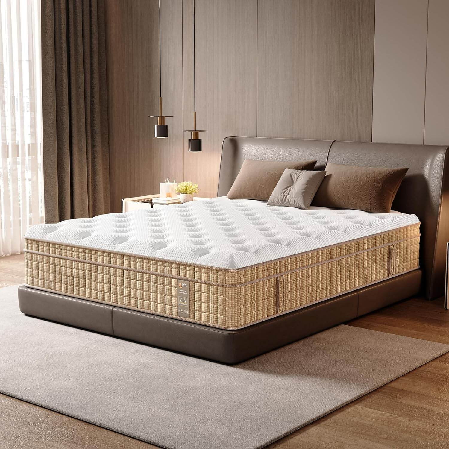 Memory Foam Mattresses Queen Mattress 14 Inch, 7-Zone Contouring Bed in a Box,Firm Hotel Collection Hybrid Mattresses with Extra Lumbar & Shoulder Support,Hybrid Mattresses
