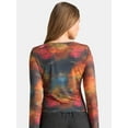 thumbnail image 3 of Madden NYC Women's Mesh Top with Long Sleeves, Sizes XXS-XXL, 3 of 5
