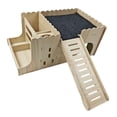 thumbnail image 4 of Casa de madera para cobayas, casita de juegos, hábitat decorativo, refugio interior resistente para cobayas enanas. Sin alfombrilla ni hervidor, 4 of 9