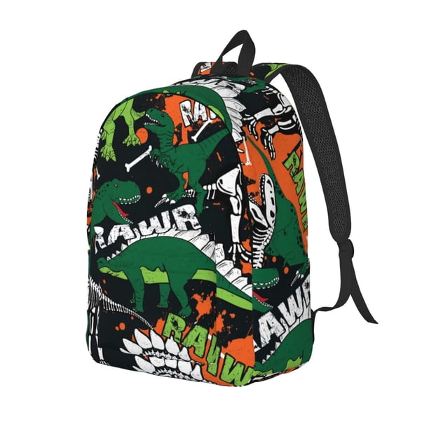 Fotbe Dinosaur Skeleton Mochila de Lona con Estampado, Mochila Duradera, Mochila Versátil de Alta Calidad, Mochila Compacta Vintage-Small