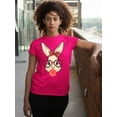 thumbnail image 2 of Easter Bunny With Bubble Gum Funny Egg Hunting Christian Holiday Women's T-shirt, M, Cyber Pink, 2 of 5