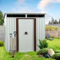 thumbnail image 2 of DEALTOPS Outdoor storage sheds 6FTx5FT Pent roof with Double Lockable Doors for Backyard Patio Lawn - White, 2 of 8