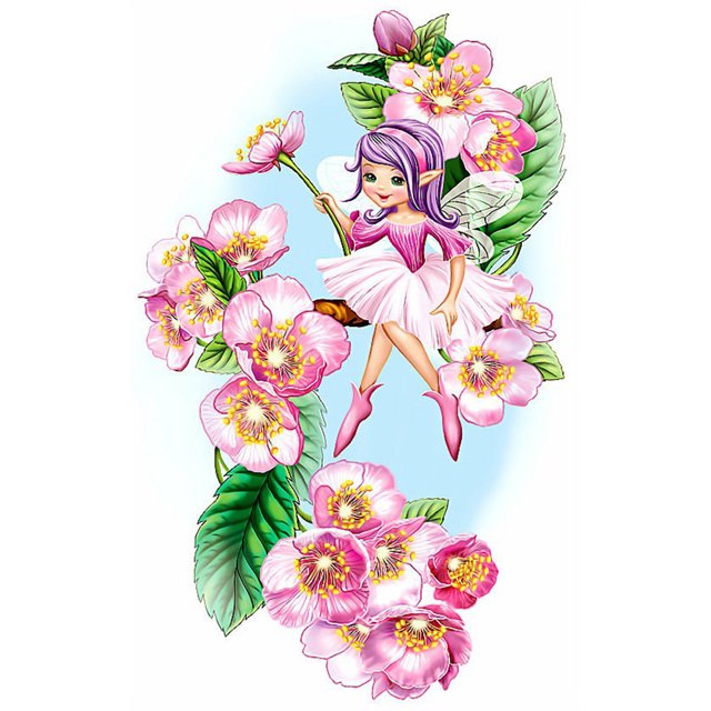 Pintura de diamante (DB0499) niña y la flor Pared de diamantes de imitación redonda completa 50x70cm Hugtrwg Para estrenar