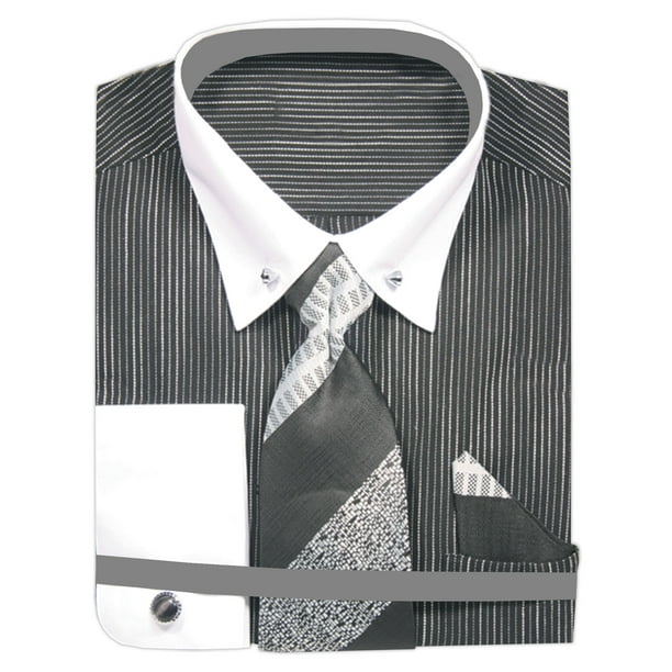men's shirt with tie bar collar