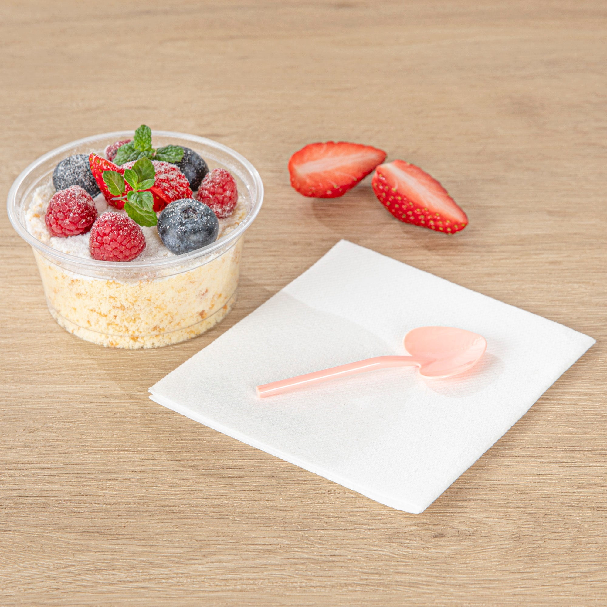 Restaurantware-3.5 Inch x 1.3 Inch Heart Spoons, 500 Disposable Mini Plastic Spoons - Heart-Shaped, For Desserts, Coral Plastic Tasting Spoon, For Parties Or Events