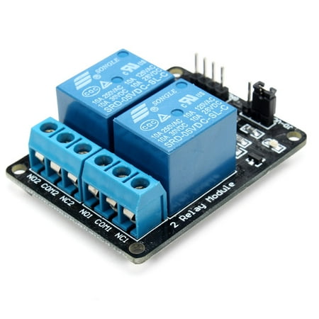 - 2 Way Relay Module With Optocoupler relay module Protection Voltage 5V Contact capacity 250V 10A