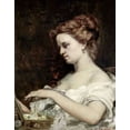 thumbnail image 2 of Courbet, Gustave 26x32 Gold Ornate Wood Framed with Double Matting Museum Art Print Titled - Woman With Jewels, 2 of 4